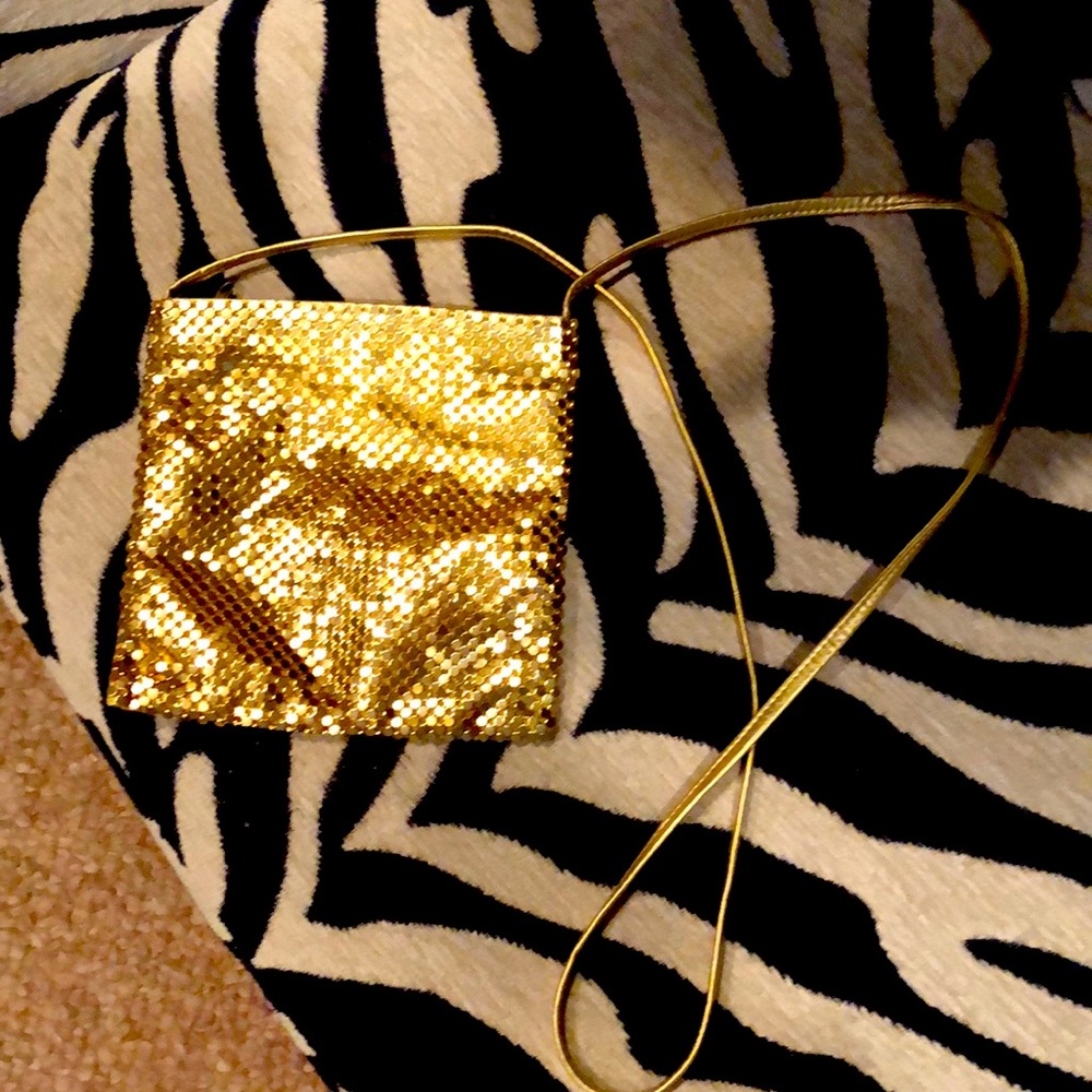 Gold Evening Bag with Gold Strap